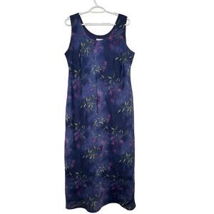 K Woman purple floral sheer lined mother of bride dress womens XL wedding event‎